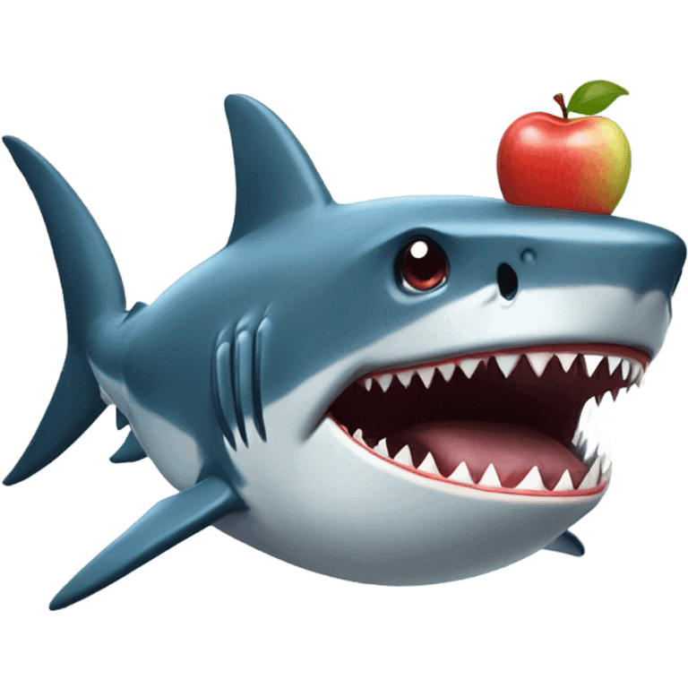 shark eating apple emoji