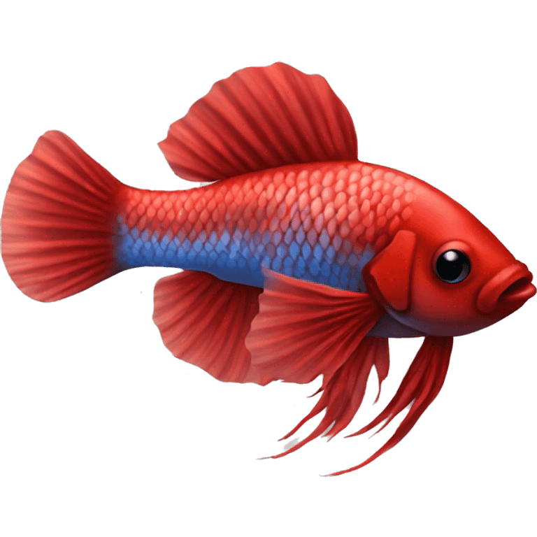 Single red betta fish emoji