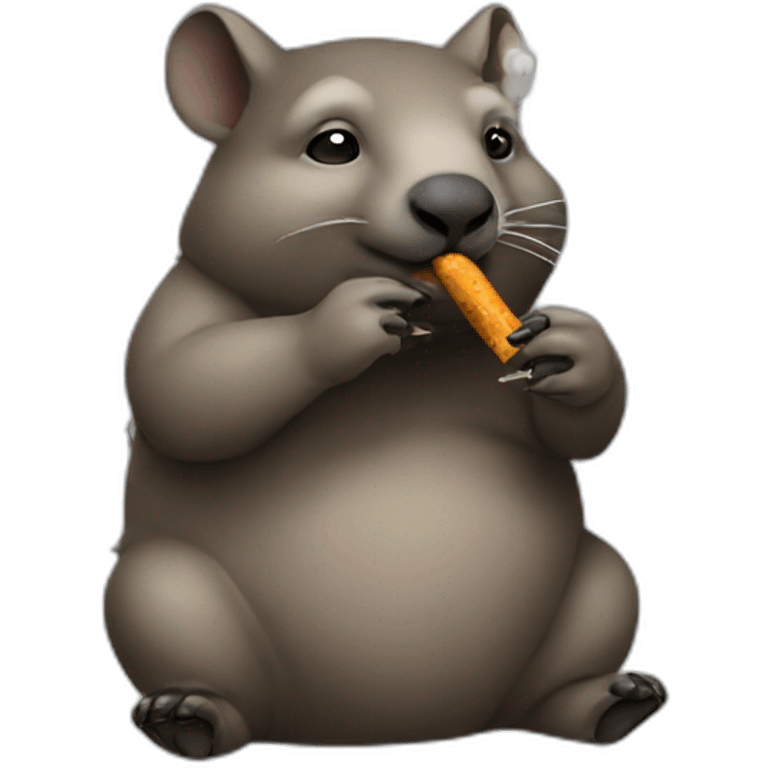 a wombat smoking emoji