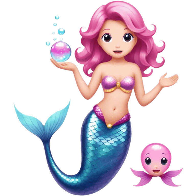 light pink mermaid bubbles emoji