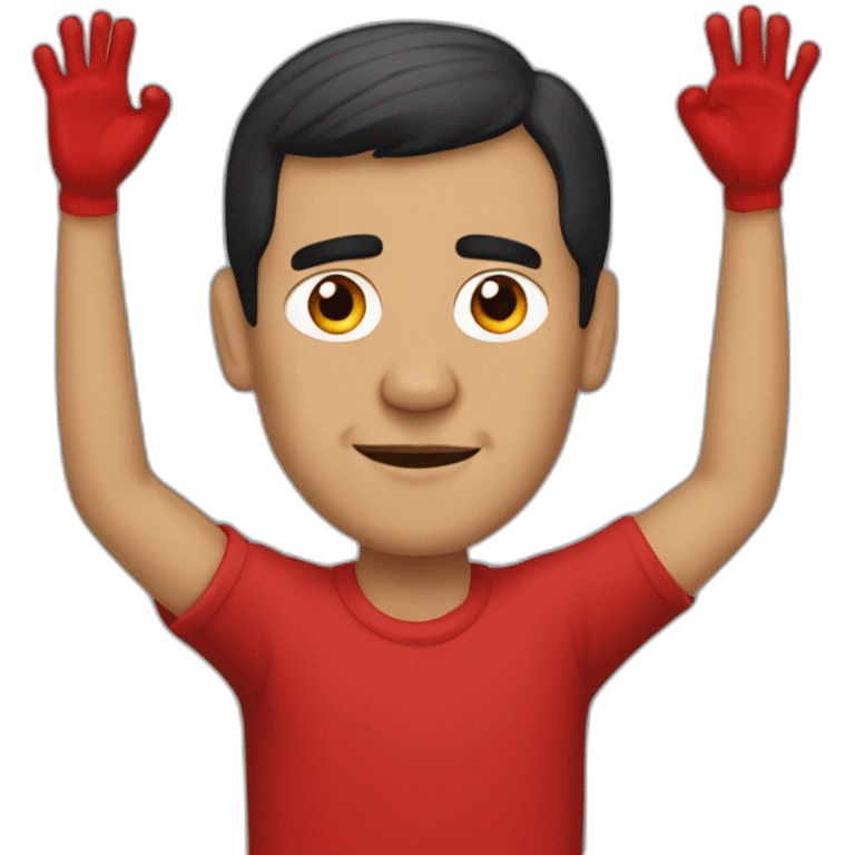 Pedro sanchez with red hands emoji