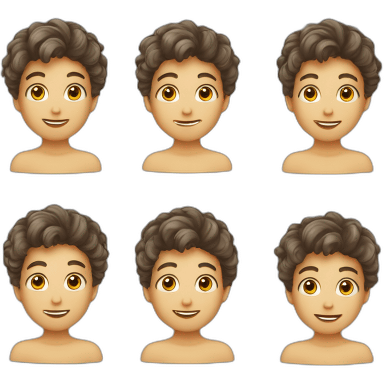 Garçon enfants avec les cheveux frisés et des boucles d’oreilles emoji