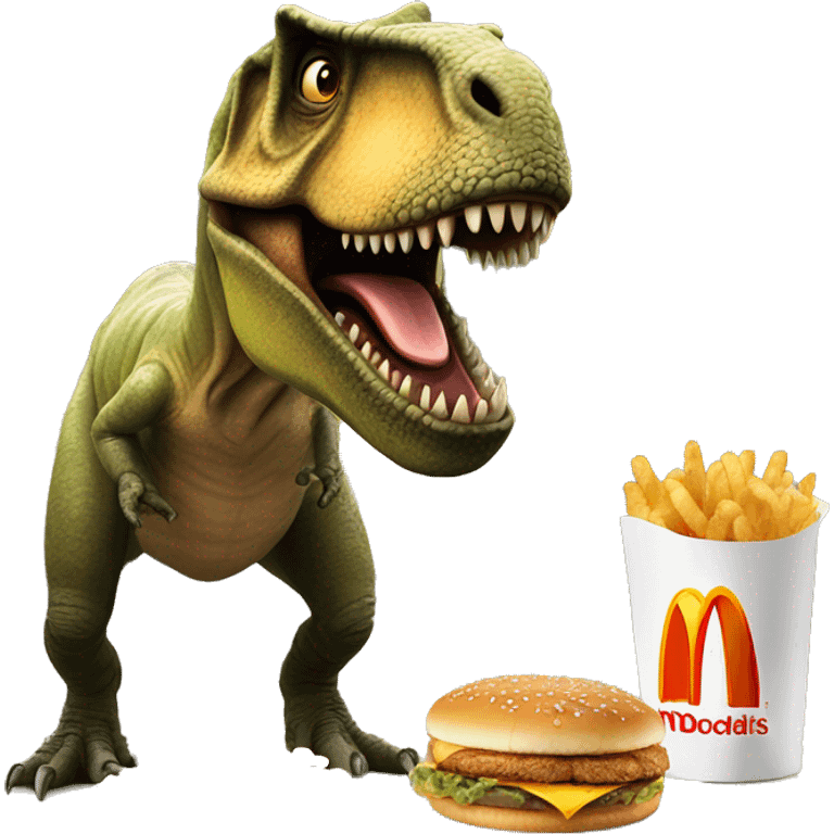 T. rex ordering mcdonalds  emoji