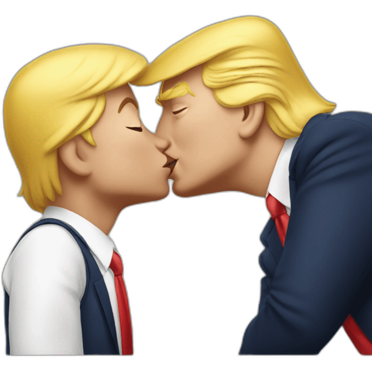 Donald Trump kissing son on the lips emoji