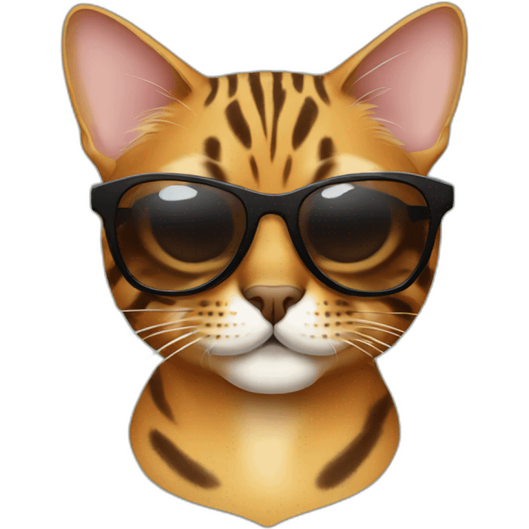 bengal cat with sunglasses emoji