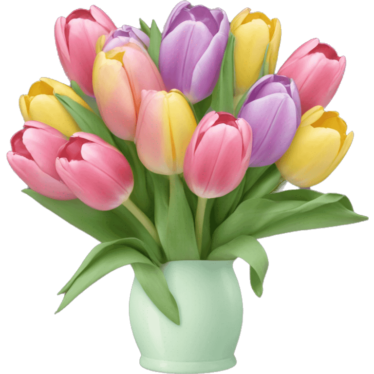 Pastell tulips Bouquet  emoji