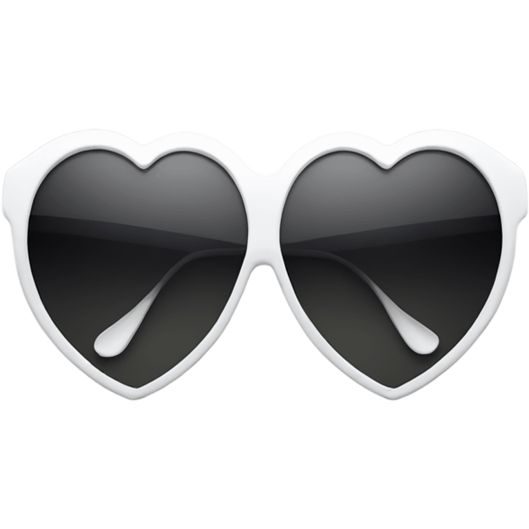 White heart shaped sunglasses on a blank background  emoji