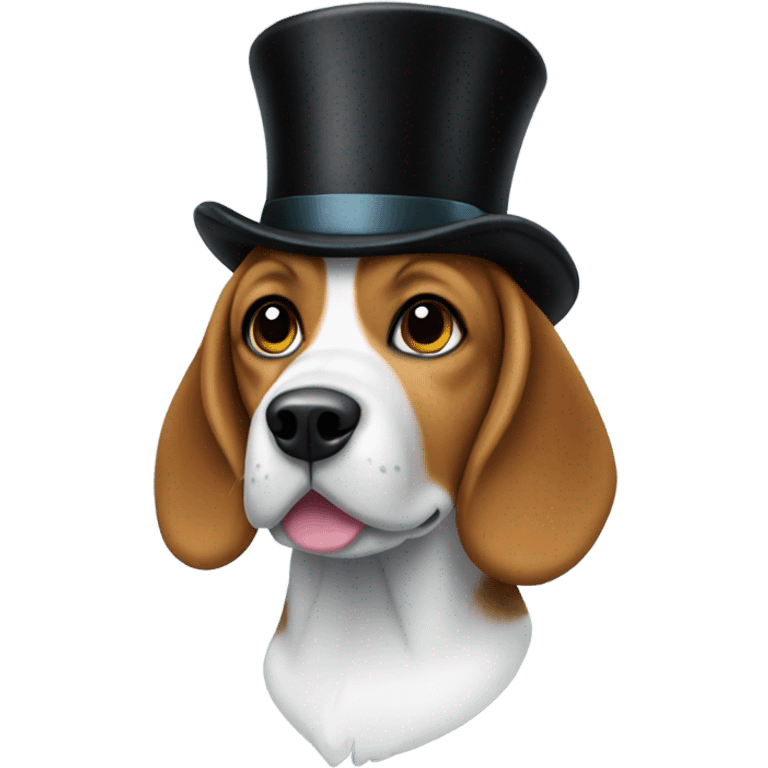 beagle with a top hat emoji