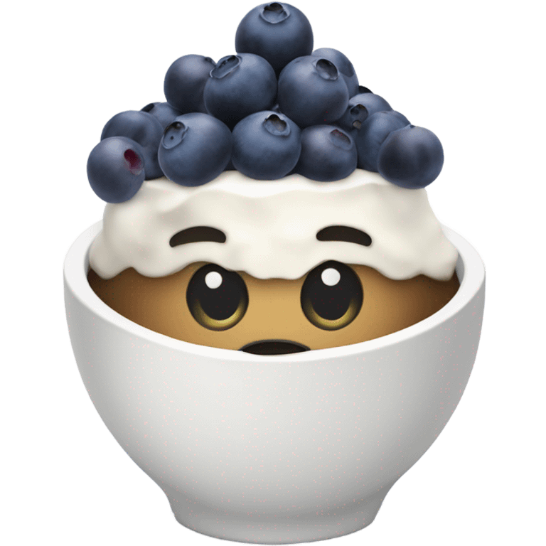 White acai bowl with blueberries  emoji