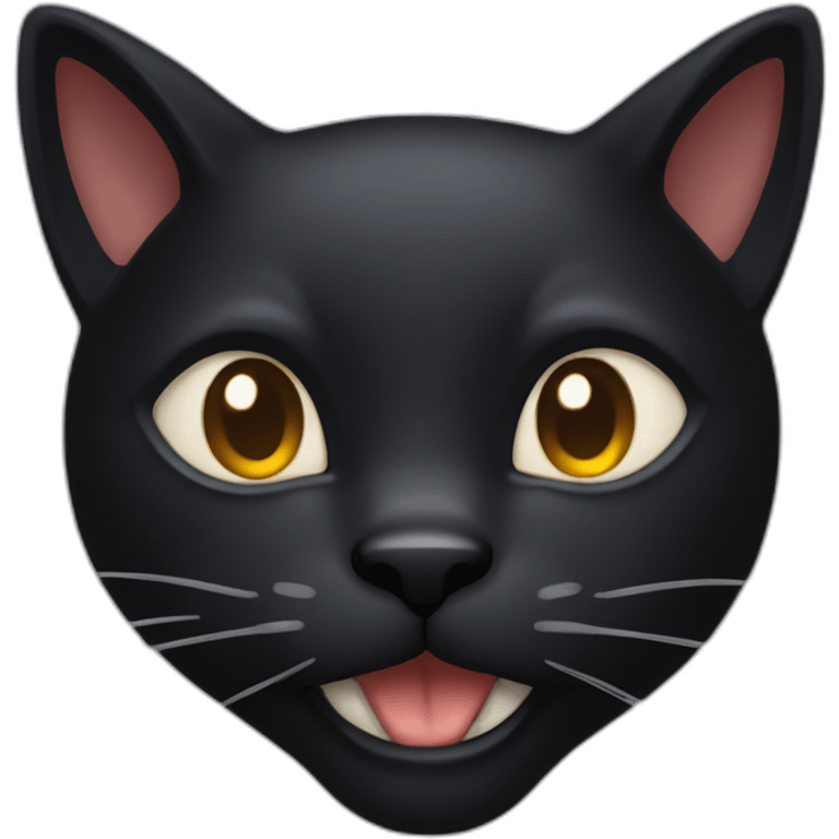 black cat head grigning emoji