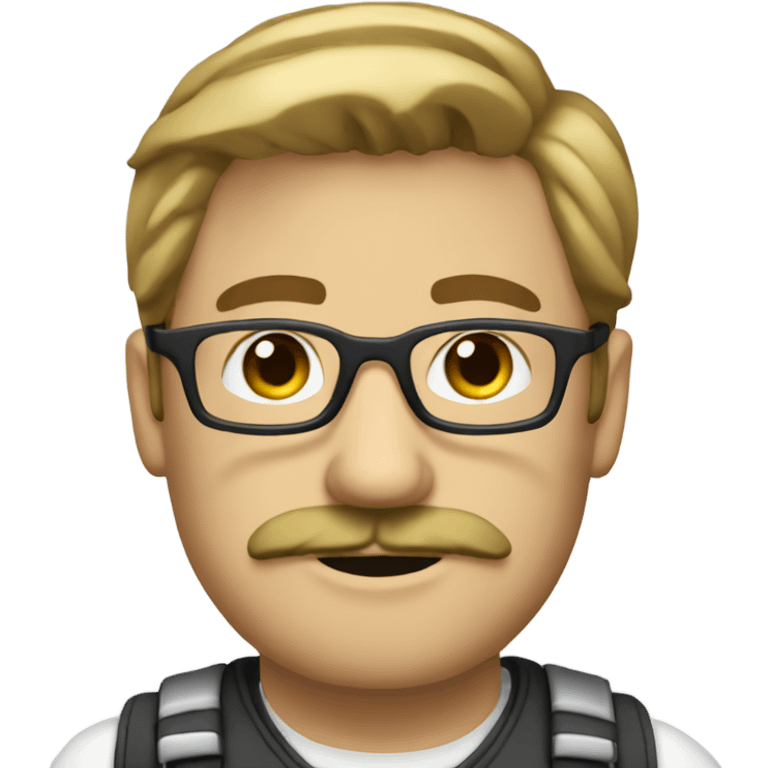 geotech engineer dark blonde guy with mustache and glasses emoji