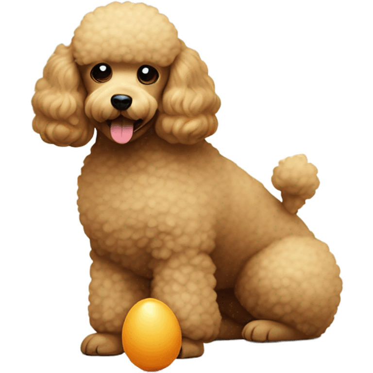 poodle eating an egg farting emoji