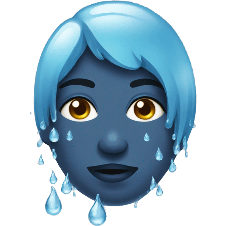 Water droplets on face emoji