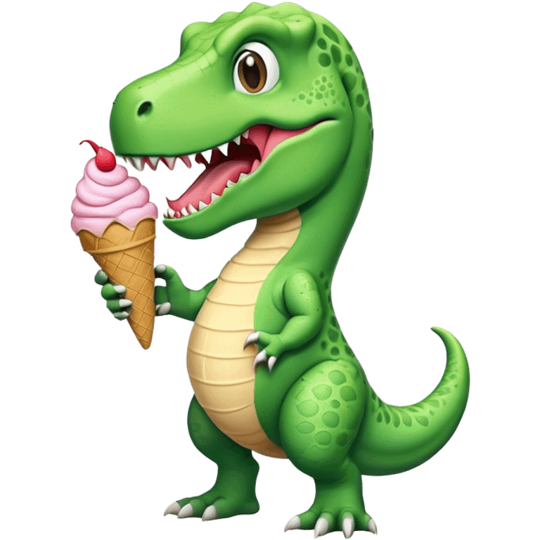 Trex with icecream emoji