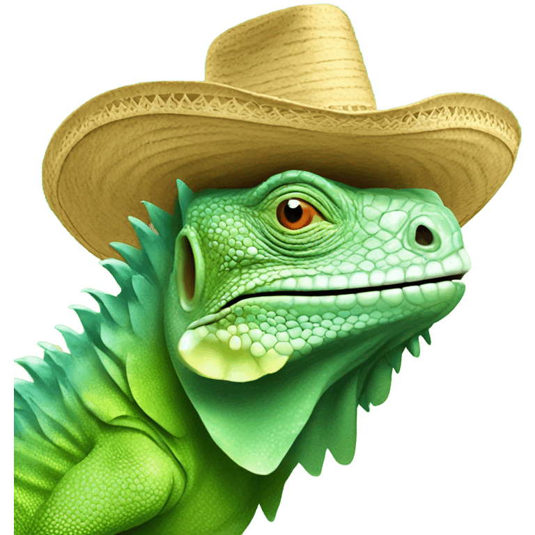 Iguana with sombrero emoji