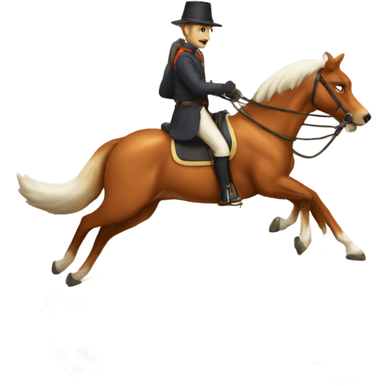 Fox hunting on horse emoji