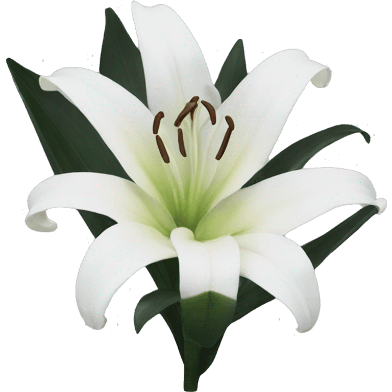 black and white lily emoji