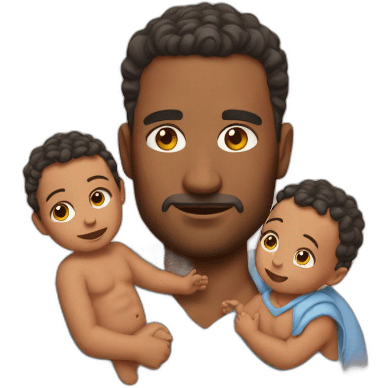 dad with babies but it is too cold emoji