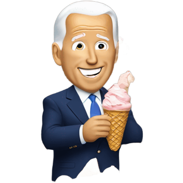 Joe Biden eating ice cream emoji