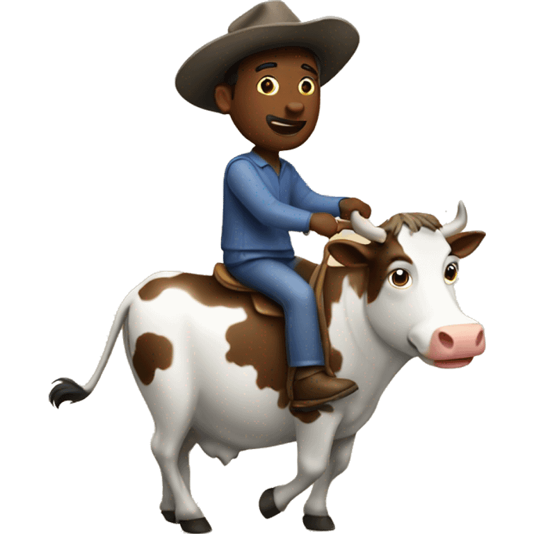 Man riding a cow  emoji