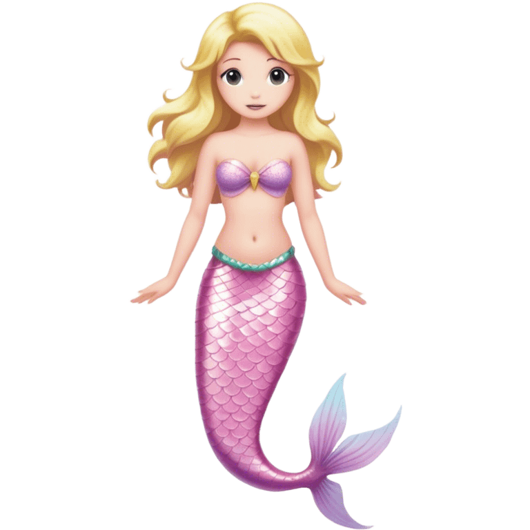 full body blonde light pink mermaid emoji