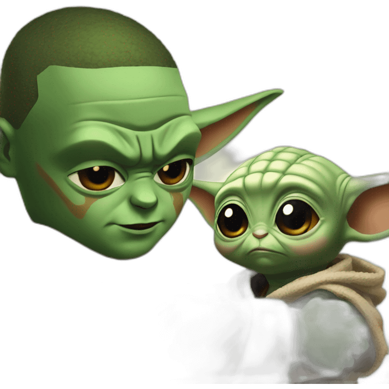 Lebron fighting baby yoda emoji