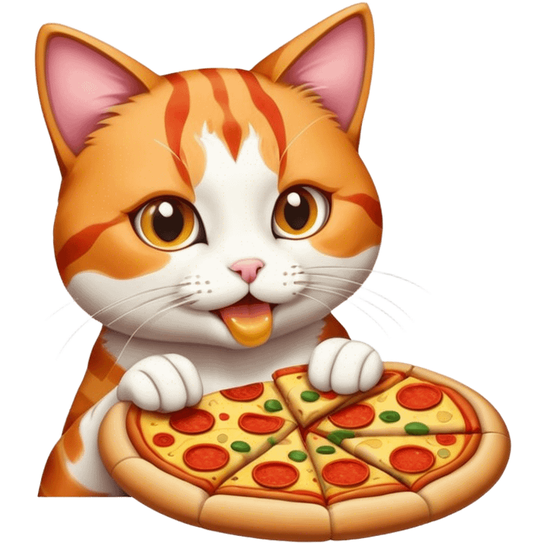 cat eating pizza emoji