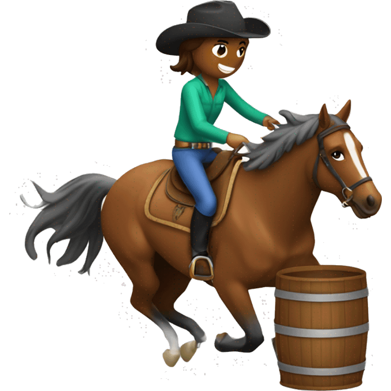 Horse and rider barrel racing emoji