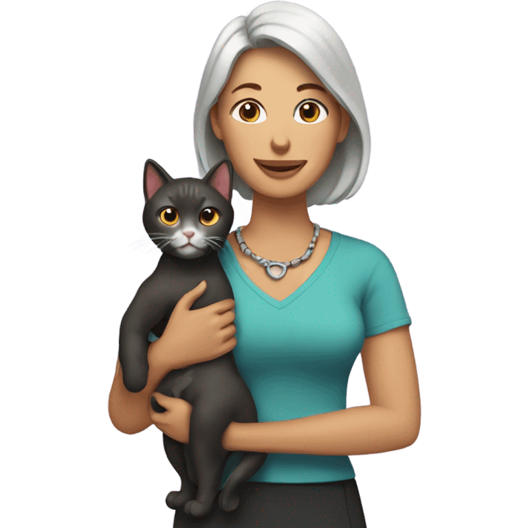 mom with cat around her neck emoji