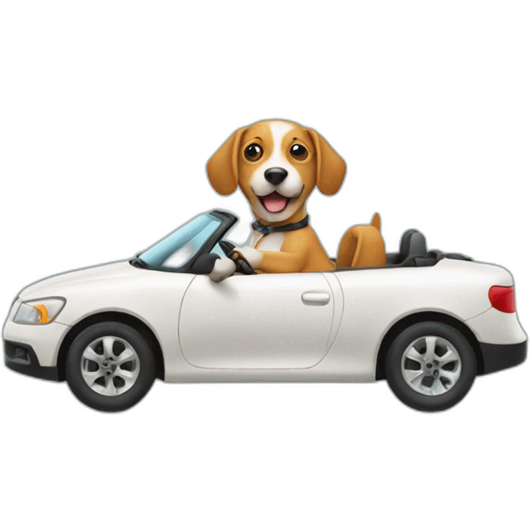 Dog driving car emoji