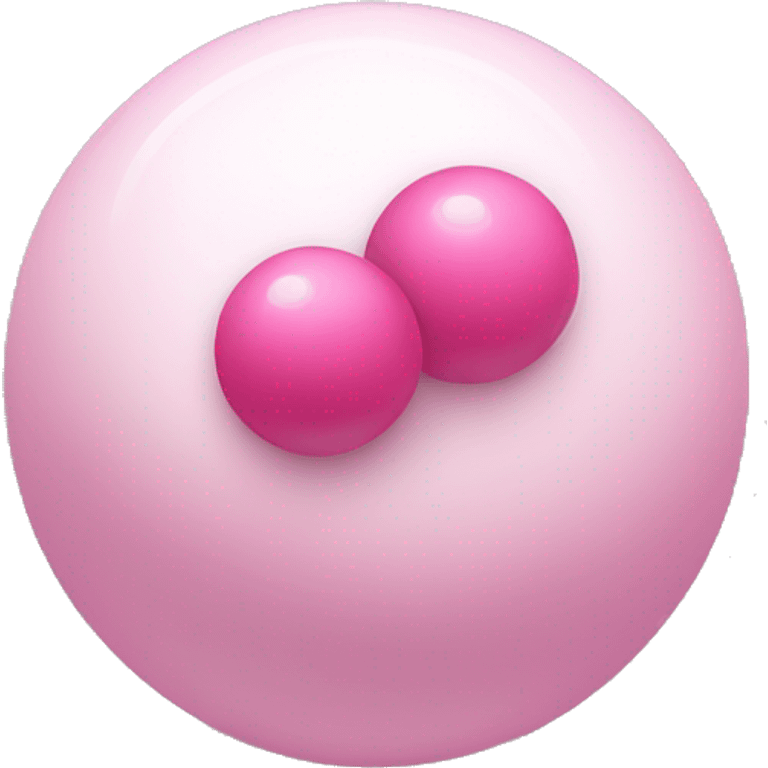 Cilidrinc white skin object, with 2 balls with the same color and pink on the top of the cilindr  emoji