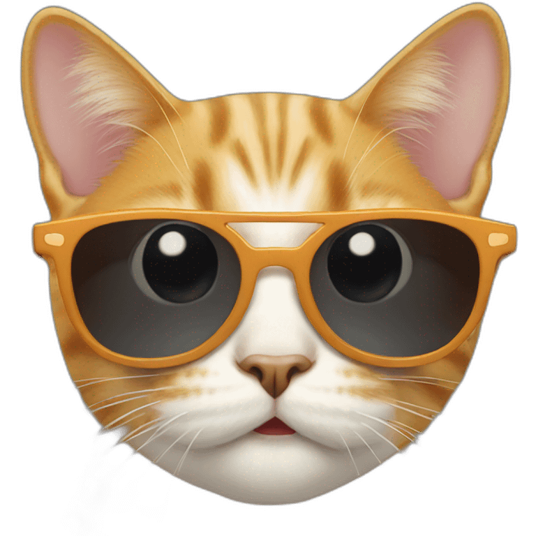 Surprised cat wearing sunglasses emoji