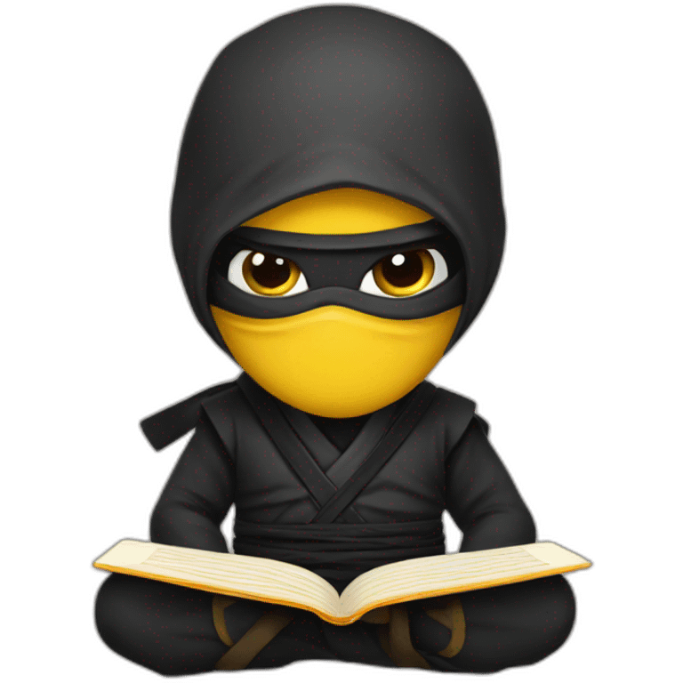 ninja reading book emoji