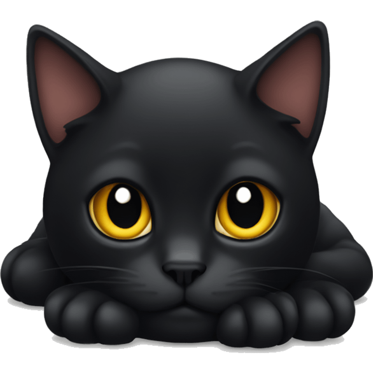 Black cat laying on its back emoji