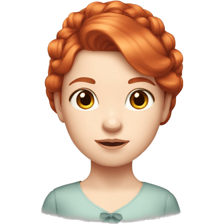 Red-haired girl with bow in hair with pale skin emoji