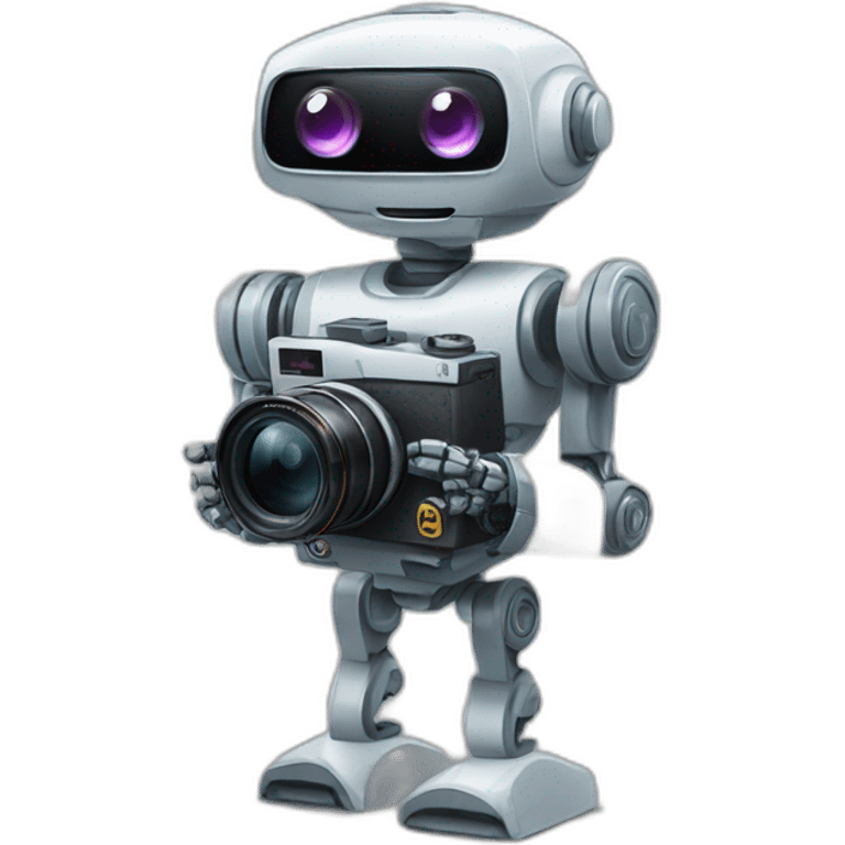 robot holding a camera emoji