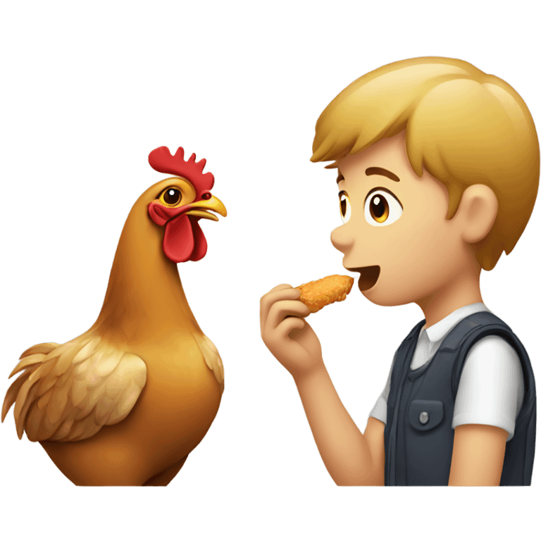 boy eating chicken emoji