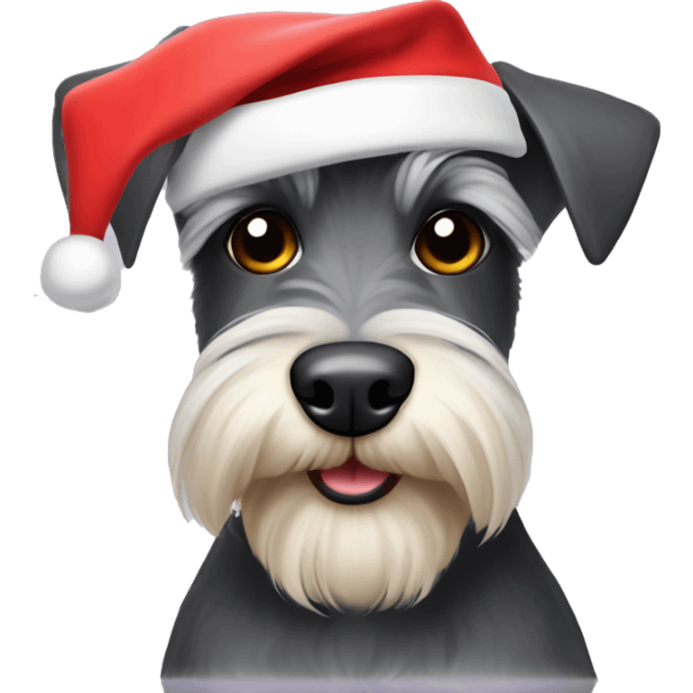 Miniature Schnauzer with Santa hat  emoji