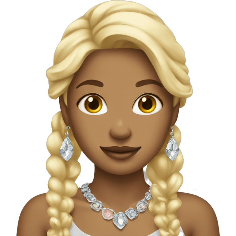 blonde girl with jewelry emoji