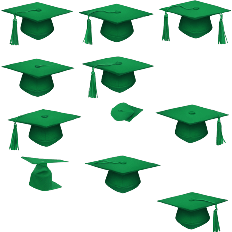 Green graduation cap emoji