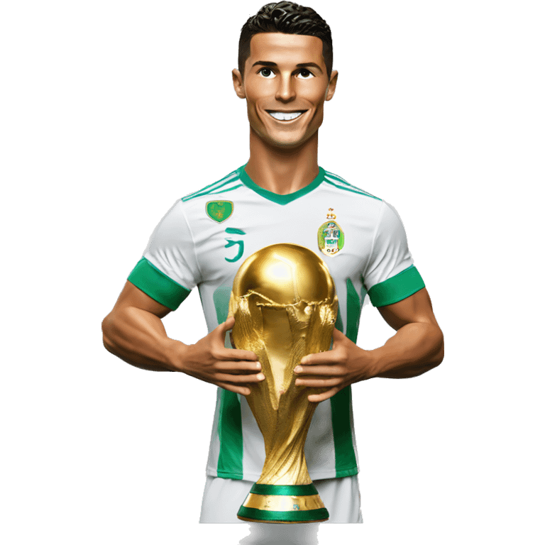 Cristiano Ronaldo with world cup trophy emoji