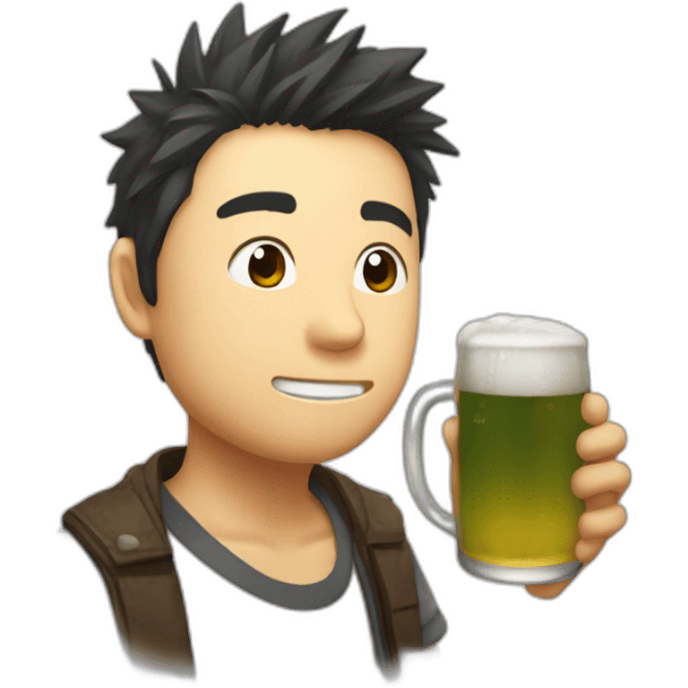 Masashi kishimoto drinking beer emoji