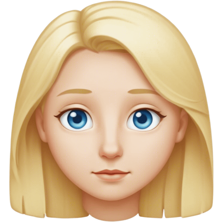 Blonde hair big light blue eyes cute nose  emoji