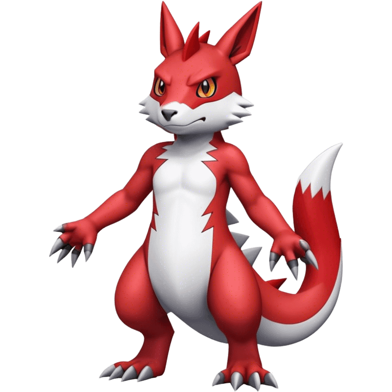 Edgy Cool Beautiful Guilmon-Zangoose, full body emoji