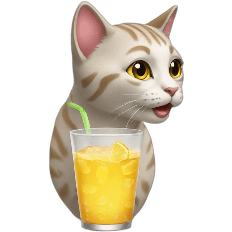 Cat drinks emoji