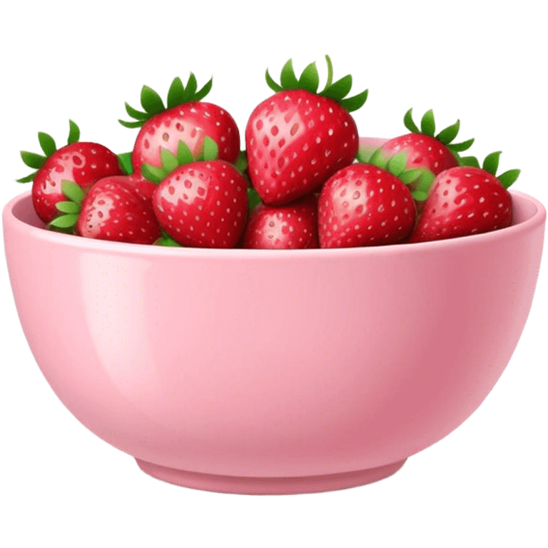 strawberries in pastel pink bowl emoji