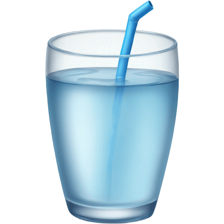 A huge glass of water with a curly straw emoji