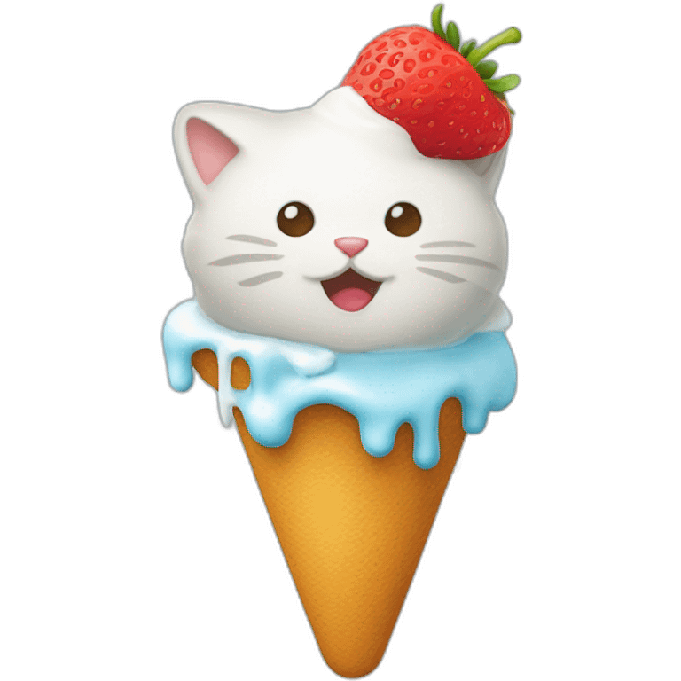 Un chat qui mange une glace emoji