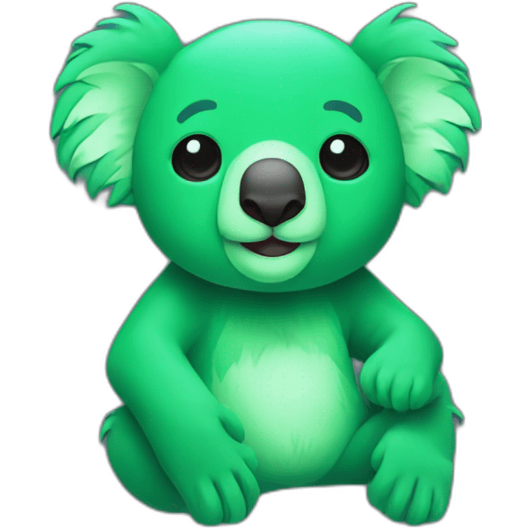 Neon sign of green koala emoji