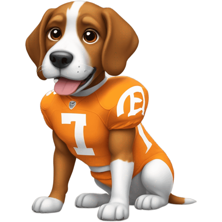 dog in a university of tennessee football uniform emoji